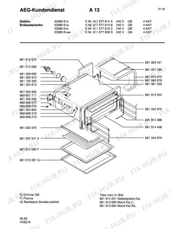 Взрыв-схема плиты (духовки) Aeg COMP. 53080B-D GB - Схема узла Section2